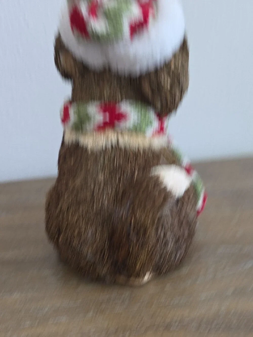 Pier 1 Brown Dog Figurine with Red & Green Scarf